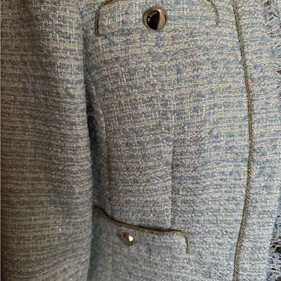 TED BAKER LONDON Jacket/Blazer, light blue, off white with gold buttons & trim. - Picture 4 of 8